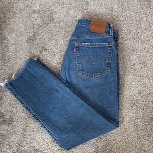 Levi's 501s Medium Blue Straight Leg Denim Jeans